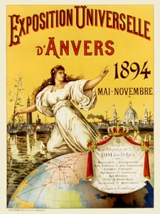 Exposición Universal D’Anvers Amberes Bélgica Mujer Anuncio Póster Impresión Artística XL - Imagen 1 de 1