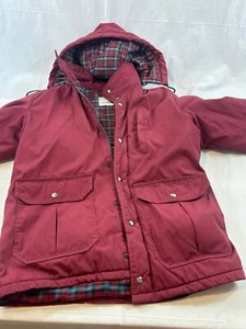 Field & Stream Hooded Jacket Men's M Red Gordon and Ferguson Lined Coat Made USA - Picture 1 of 16