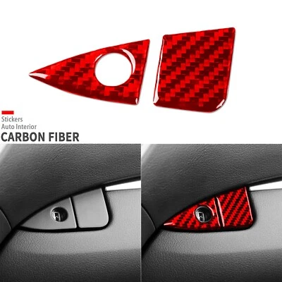 Cubierta de manija de guantera copiloto de fibra de carbono roja para Lexus RX350 RX450h 2010-15 Foto 1 de 4