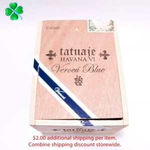 Tatuaje Havana VI Verocu Azul Nº 2 cajas de cigarros de madera vacías 6,25" x 4,75" x 3,75" - Imagen 1 de 9