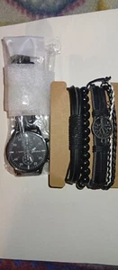 parure Uomo bigiotteria Orologio Al Quarzo Nero O Rosso - Foto 1 di 2