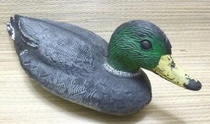 Duck Decoy Green/Black, Hollow, plastic 14" - Picture 1 of 4