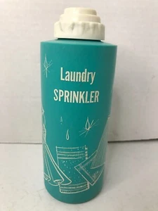 Vintage RARE COLOR MCM Teal Plastic Laundry Ironing Sprinkler Dispenser Bottle - Picture 1 of 6
