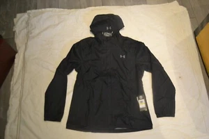 NEW Under Armour UA 1291966 Womens Rain Jacket Hoodie BLACK SZ MD M - Picture 1 of 2