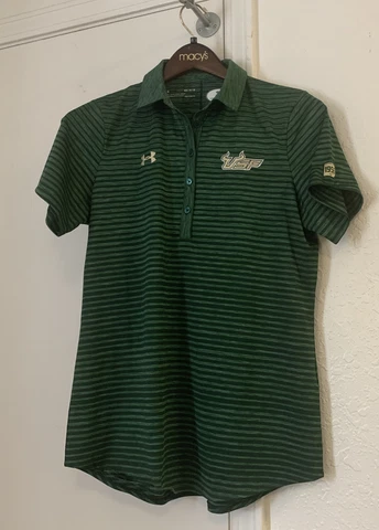 New Women’s Under Armour Univ Of South Florida USF Golf Polo Shirt M Medium Cover