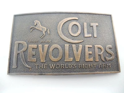 Vintage Copper Toned COLT REVOLVERS Belt Buckle Made in Hong Kong Unused - Image 1 of 4