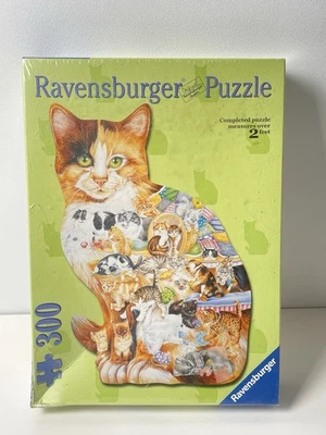 Vintage Ravensburger Calico Cat shape Jigsaw puzzle 300pcs RARE - Image 1 of 4