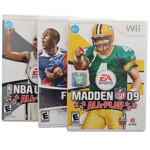 Nintendo Wii Spiele 3er Set Madden NFL 09 All Play FIFA 08 NBA Live 09 All Play - Bild 1 von 13