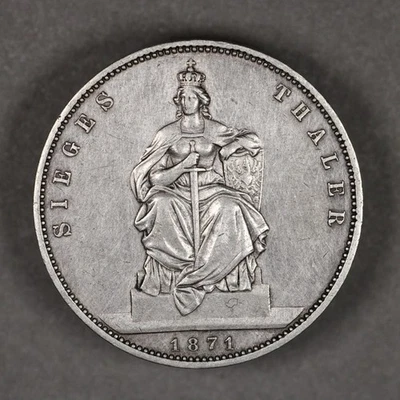 1871 Prussia German States Silver Victory Thaler - Image 1 of 2