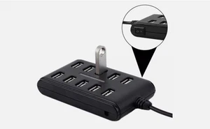 Sello 10 Port Hub USB 2.0 High Speed Multiple Splitter Adapter Extension Cable - Picture 1 of 8