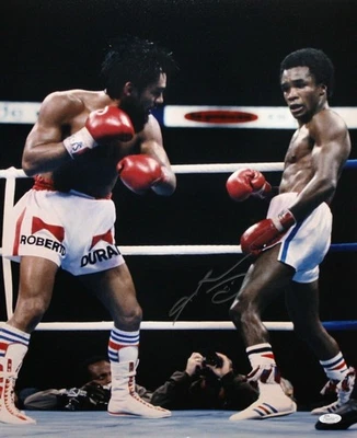 Sugar Ray Leonard Autographed 16x20 Vertical Boxing Photo- JSA W Authenticated - Image 1 of 2