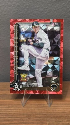 2025 Topps Series 2 571 Mason Miller Red Diamante /5 Padres Athletics - Image 1 of 4