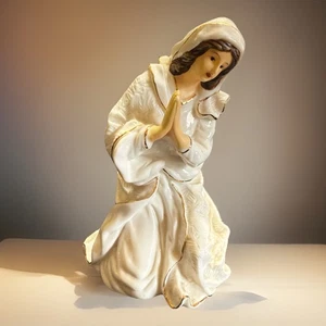 8,5" Porzellan Weihnachtskrippe Ersatzfigur betende Maria weiß gold - Bild 1 von 12