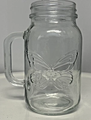 Tarro de albañil de vidrio transparente en relieve mariposa DOLLY PARTON NUEVO AGOTADO Foto 1 de 4