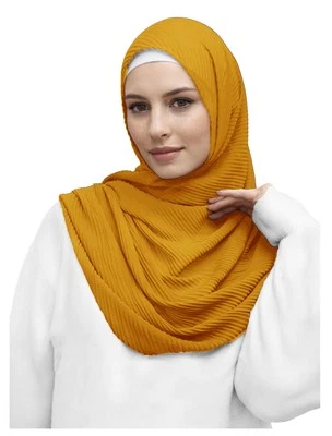 Hijab plissado de algodão premium para mulheres muçulmanas maxi cabeça cachecol xale envoltório luz... - Imagem 1 de 2