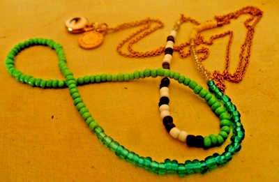 MARC JACOBS LOGO Disco Collares Colgante Cristal Cuentas Collar Estilo Nativo * 31" Foto 1 de 4