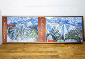 Póster de mapa enmarcado de estación de esquí Copper Mountain CO 36x11 de James Niehues 1999 de colección - Imagen 1 de 8