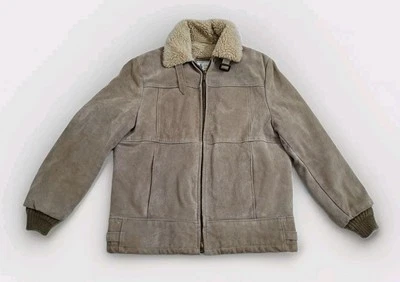 Vintage London Fog Suede Leather Rancher Bomber Aviator Jacket Coat 44 XL Lined - Image 1 of 4