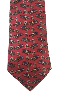 Vintage Ralph Lauren Antique Card Red Tie  100% Silk USA - Image 1 of 4