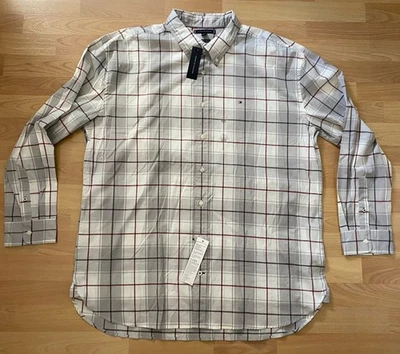 Men’s Tommy Hilfiger Windowpane 98 Percent Cotton Shirt- XXXL- 3XL $79.50 msrp - Image 1 of 4