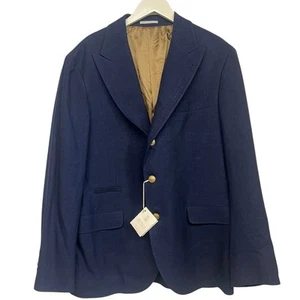 2995 $ Brunello cucinelli taille us 42 eu 52 bleu - veste de costume 3 boutons manteau de sport - Photo 1 sur 12