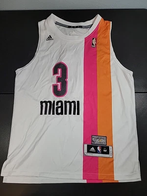 Dwayne Wade Mens Miami Heat Adidas Retro Hardwood Classics Jersey Medium ABA NBA - Image 1 of 4