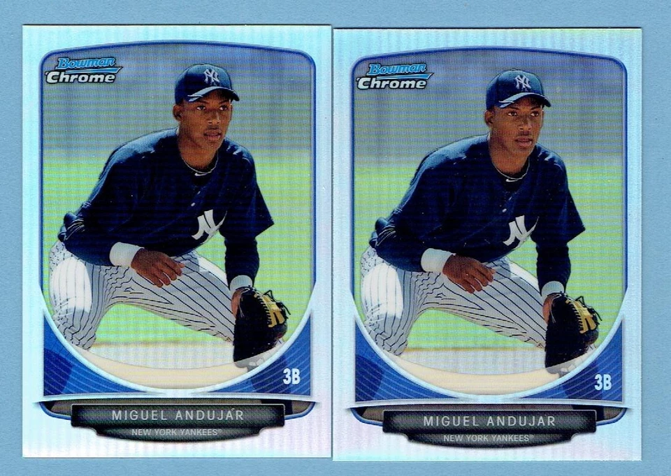 (2) MIGUEL ANDUJAR LOT OF 2 2013 BOWMAN CHROME REFRACTOR ROOKIE RC NM/MT - Image 1 of 1