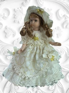 Vintage Southern Belle Porzellanpuppe verbunden 9 Zoll schönes viktorianisches Mädchen selten roter Kopf - Bild 1 von 23