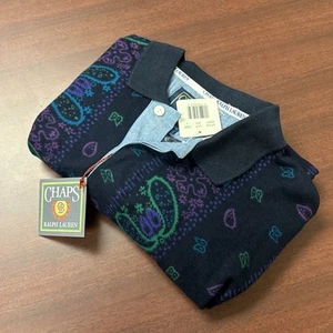 Chaps Ralph Lauren Paisley Polo Shirt Mens Size Large Deadstock VTG NWT Details - Picture 1 of 9