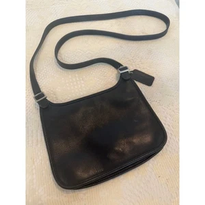 Coach 9142 Umhängetasche schwarz Leder Mini Hippie Klappe - Bild 1 von 8