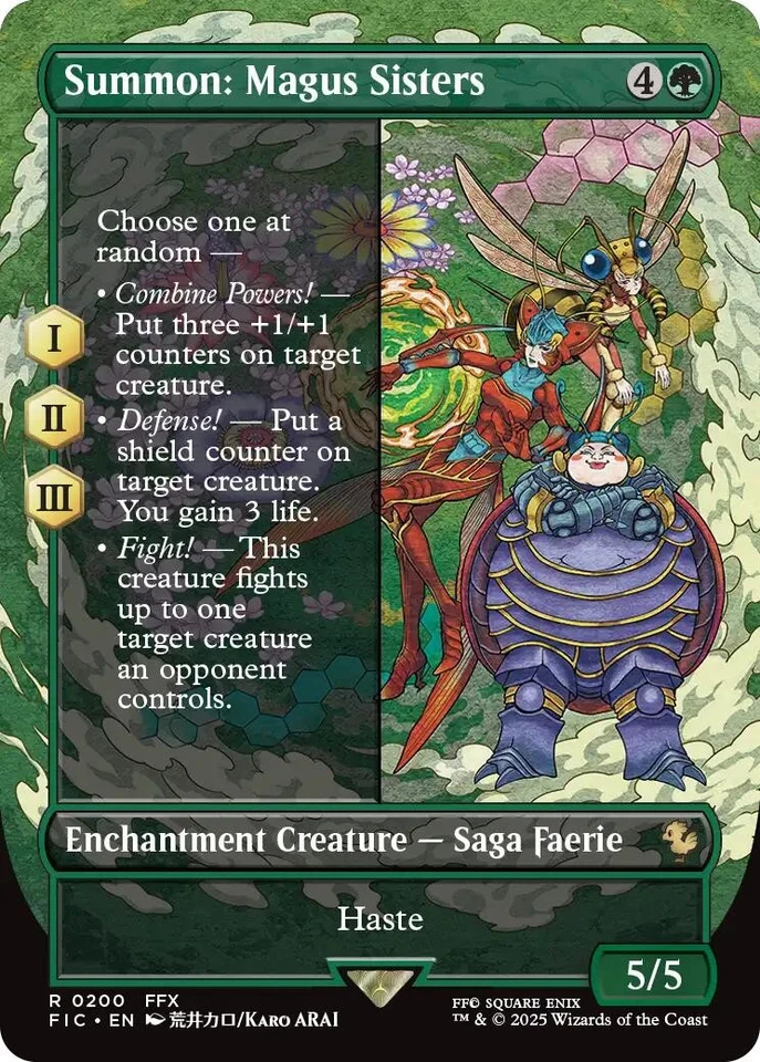 Summon: Magus Sisters (Borderless) 200 NM Foil Commander: FINAL FANTASY MTG EN - Image 1 of 1