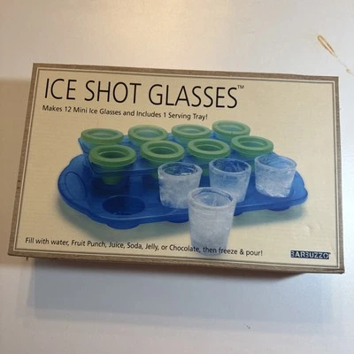 Molde de hielo Barbuzzo Ice Shot Glasses - 12 vasos de hielo y 1 bandeja para servir Foto 1 de 4