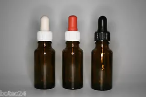 10 St. Pipettenflaschen 20 ml Braunglas DIN18 Pipettensauger in drei Farben - Picture 1 of 4