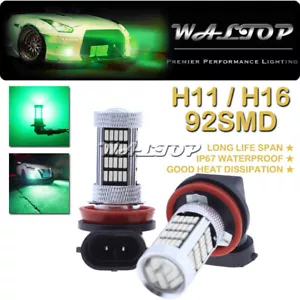 Green 92SMD H11 LED Fog Light Bulb for Toyota Avalon 08-15 4Runner 2010-2019 - Picture 1 of 11