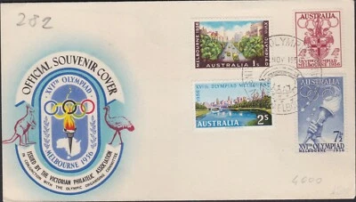 Australia 1956 AVA Cachet Juegos Olímpicos de Melbourne Estadio Principal Cubierta Sin dirección Foto 1 de 2