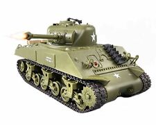Sherman M4A3 US Tank RC IR Battle Panzer 2.4Ghz 1/30 Model Vehicle w Sound Light
