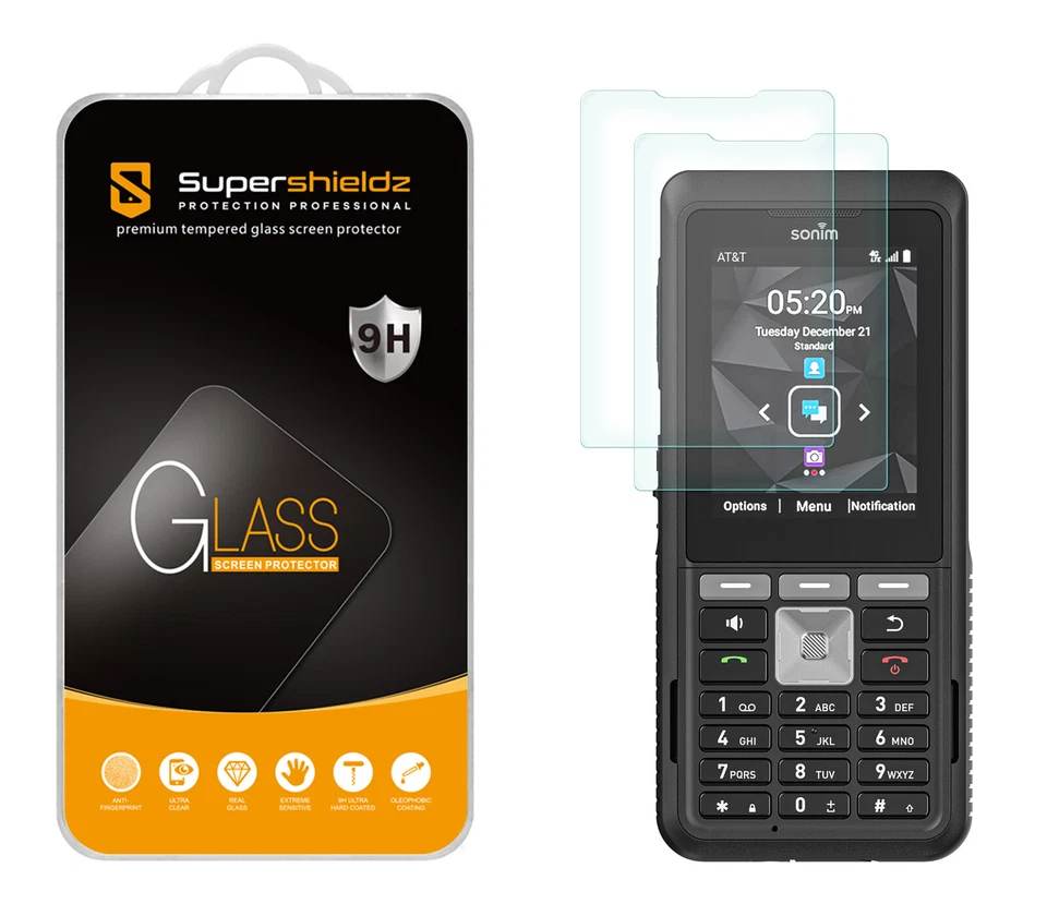 [Paquete de 2] Protector de pantalla de vidrio templado Supershieldz para Sonim XP5 Plus Foto 1 de 4