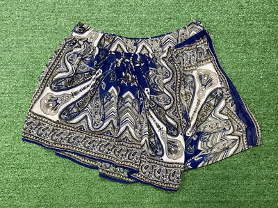 Minifalda Angie para mujer XL azul marino blanco floral cintura elástica elástica elástica Foto 1 de 3