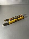 2 Vintage Bullet Pencil Leaf River Byron Il Ogle Co Lazier Pfister Feed & Seed