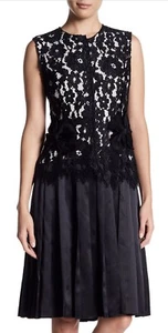 NWT Marc Jacobs Sleeveless Pleated Silk Skirt Black Lace Dress Sz 0 MSRP $798 - Picture 1 of 6
