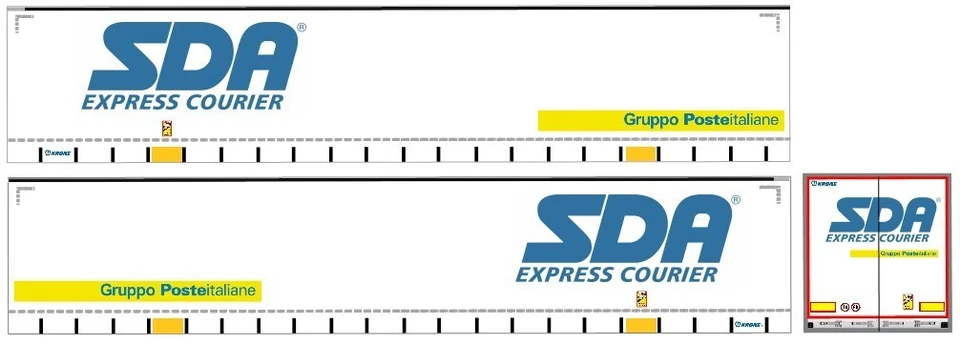 Nuova SDA trasporti  adesiva trasparente per rimorchi Herpa 1/87. - Immagine 1 di 1