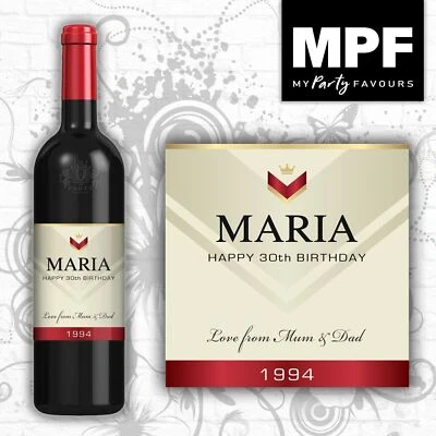MY PARTY FAVOURS Personalised Birthday Wine Bottle Label Villa Sauvignon Blanc Maria Any Occasion