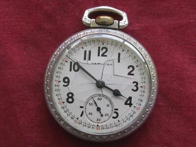 Reloj Bolsillo Ferrocarril Hamilton 992B 21j 16s, Modelo 14 Estuche Cromo Níquel Foto 1 de 4