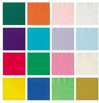 20pk Lunch Paper Napkins Serviettes Party Tableware Plain Solid Colour Catering - image 1 of 2