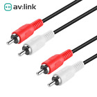 AV:Link Twin Phono RCA Stereo L/R Audio Cable/1.2m/3m/5m/10m