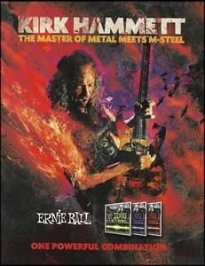 Metallica Kirk Hammett Ernie Ball M-Steel guitar strings ad 8 x 11 advertisement - Picture 1 of 3