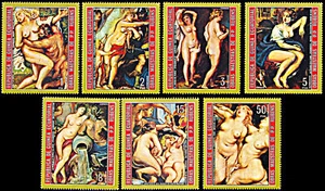 Equatorial Guinea #Mi285-Mi291 MNH Nude Paintings by Rubens - Picture 1 of 1