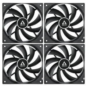 4 x Arctic F12 Black 120mm Extra Quiet Case Fans 1350 RPM 53 CFM 12V 3-Pin Rev.4 - Afbeelding 1 van 6
