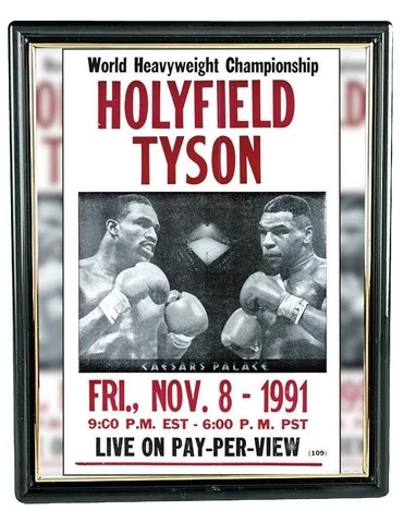 Mike Tyson Vs Evander Hollyfield 1 Poster(9.5in x12in) FRAMED Cover