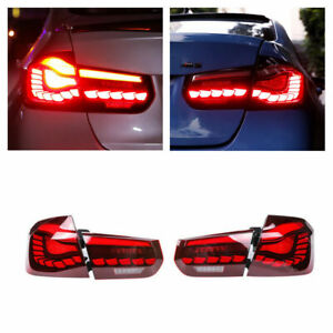 LED Tail Lights Red For 2012-2018 BMW 3 Series Start Up Animatinon Sequential